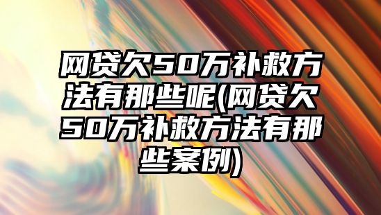 網貸欠50萬補救方法有那些呢(網貸欠50萬補救方法有那些案例)