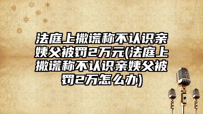 法庭上撒謊稱不認識親姨父被罰2萬元(法庭上撒謊稱不認識親姨父被罰2萬怎么辦)