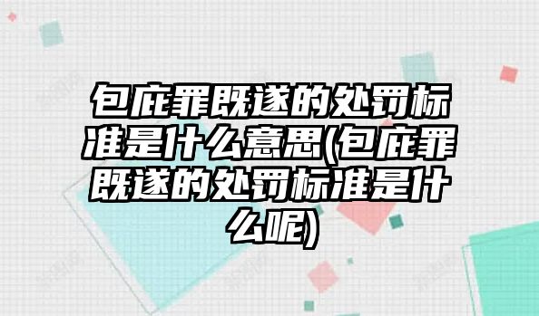 包庇罪既遂的處罰標準是什么意思(包庇罪既遂的處罰標準是什么呢)