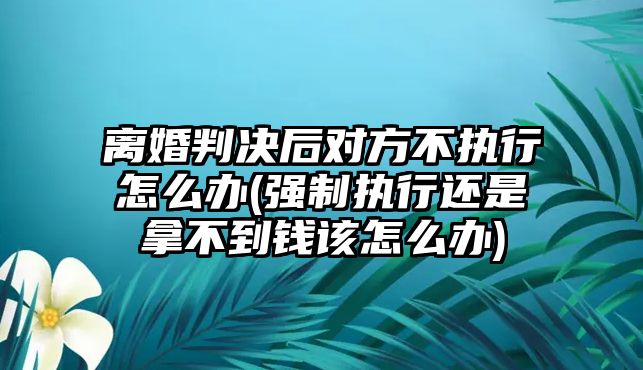 離婚判決后對方不執(zhí)行怎么辦(強制執(zhí)行還是拿不到錢該怎么辦)