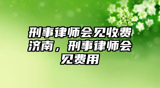 刑事律師會見收費濟南，刑事律師會見費用