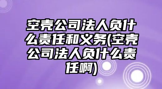 空殼公司法人負(fù)什么責(zé)任和義務(wù)(空殼公司法人負(fù)什么責(zé)任啊)