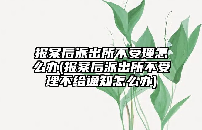 報案后派出所不受理怎么辦(報案后派出所不受理不給通知怎么辦)