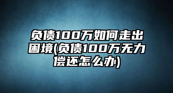 負(fù)債100萬如何走出困境(負(fù)債100萬無力償還怎么辦)