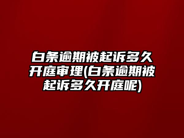 白條逾期被起訴多久開(kāi)庭審理(白條逾期被起訴多久開(kāi)庭呢)