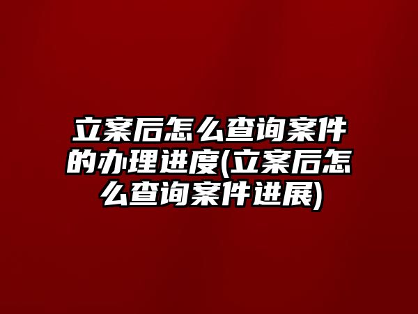 立案后怎么查詢案件的辦理進(jìn)度(立案后怎么查詢案件進(jìn)展)