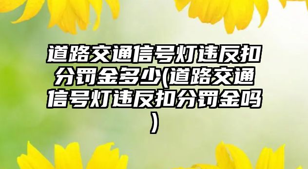 道路交通信號燈違反扣分罰金多少(道路交通信號燈違反扣分罰金嗎)