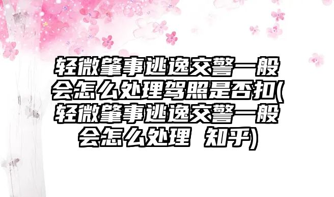 輕微肇事逃逸交警一般會(huì)怎么處理駕照是否扣(輕微肇事逃逸交警一般會(huì)怎么處理 知乎)