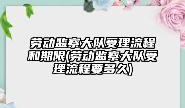 勞動監察大隊受理流程和期限(勞動監察大隊受理流程要多久)