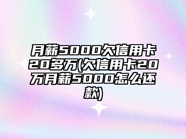 月薪5000欠信用卡20多萬(欠信用卡20萬月薪5000怎么還款)