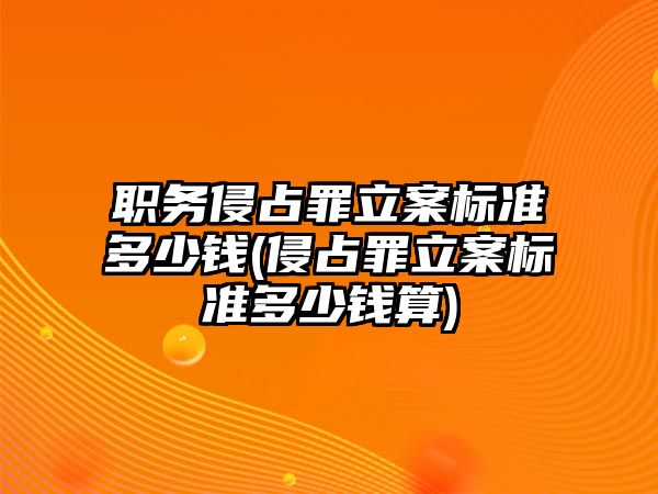 職務(wù)侵占罪立案標(biāo)準(zhǔn)多少錢(侵占罪立案標(biāo)準(zhǔn)多少錢算)