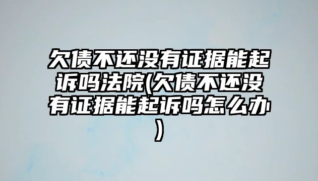 欠債不還沒有證據能起訴嗎法院(欠債不還沒有證據能起訴嗎怎么辦)