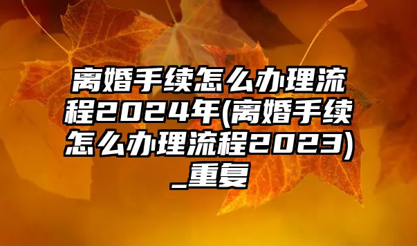 離婚手續怎么辦理流程2024年(離婚手續怎么辦理流程2023)_重復