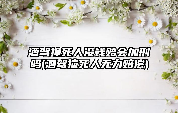 酒駕撞死人沒錢賠會加刑嗎(酒駕撞死人無力賠償)