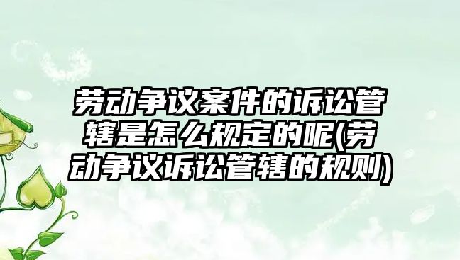 勞動爭議案件的訴訟管轄是怎么規定的呢(勞動爭議訴訟管轄的規則)