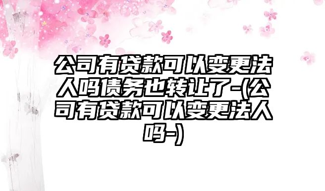 公司有貸款可以變更法人嗎債務也轉讓了-(公司有貸款可以變更法人嗎-)