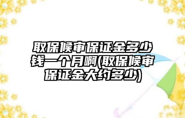 取保候審保證金多少錢一個月啊(取保候審保證金大約多少)