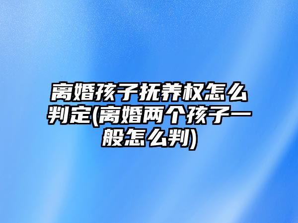 離婚孩子撫養(yǎng)權(quán)怎么判定(離婚兩個孩子一般怎么判)