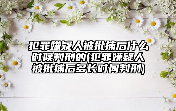 犯罪嫌疑人被批捕后什么時(shí)候判刑的(犯罪嫌疑人被批捕后多長時(shí)間判刑)