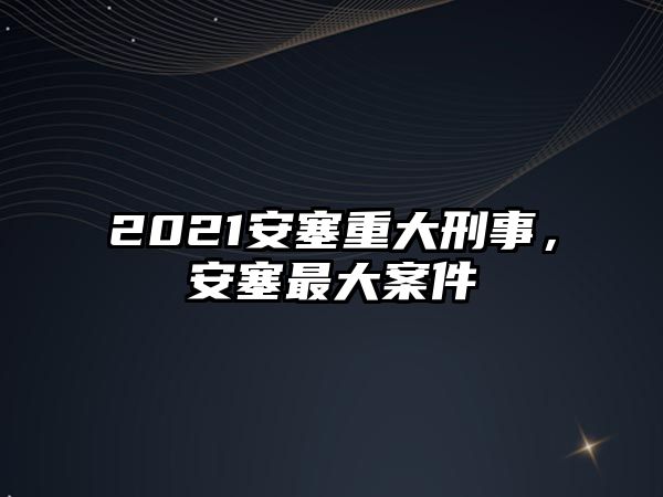 2021安塞重大刑事，安塞最大案件