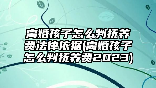 離婚孩子怎么判撫養費法律依據(離婚孩子怎么判撫養費2023)