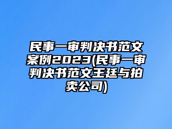 民事一審判決書范文案例2023(民事一審判決書范文王廷與拍賣公司)