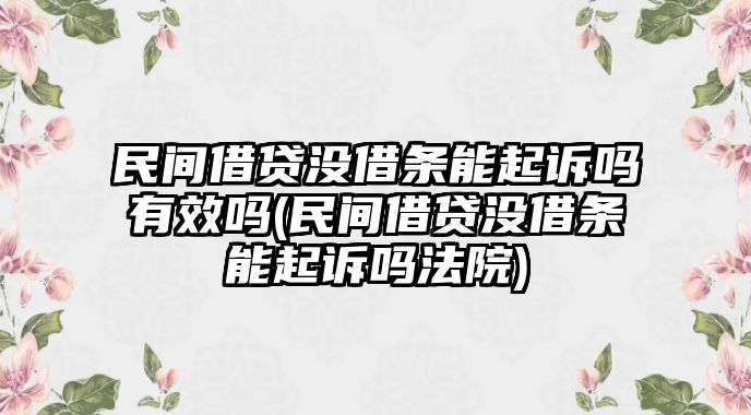 民間借貸沒借條能起訴嗎有效嗎(民間借貸沒借條能起訴嗎法院)