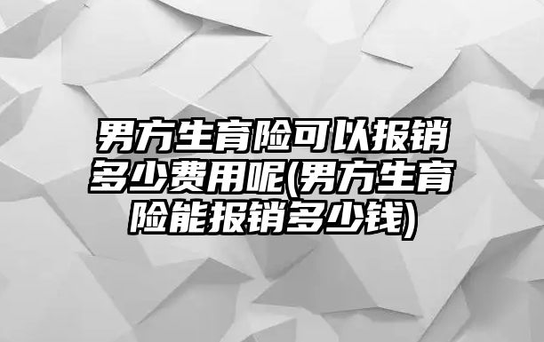 男方生育險可以報銷多少費用呢(男方生育險能報銷多少錢)