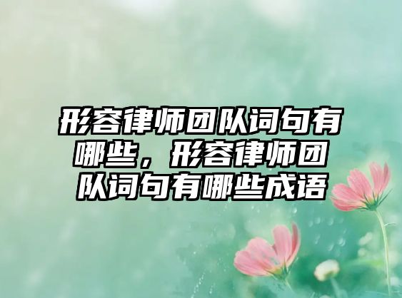 形容律師團隊詞句有哪些，形容律師團隊詞句有哪些成語