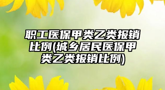 職工醫保甲類乙類報銷比例(城鄉居民醫保甲類乙類報銷比例)