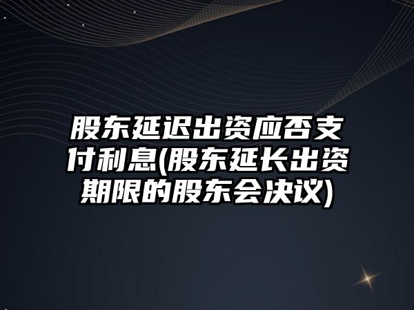 股東延遲出資應否支付利息(股東延長出資期限的股東會決議)