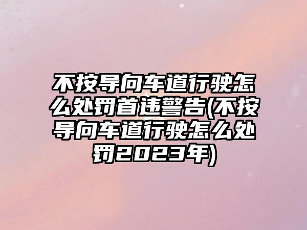 不按導向車道行駛怎么處罰首違警告(不按導向車道行駛怎么處罰2023年)