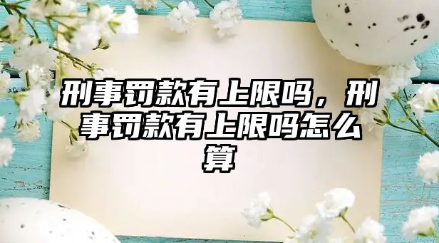 刑事罰款有上限嗎，刑事罰款有上限嗎怎么算