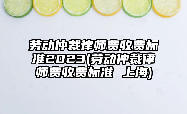 勞動仲裁律師費收費標準2023(勞動仲裁律師費收費標準 上海)