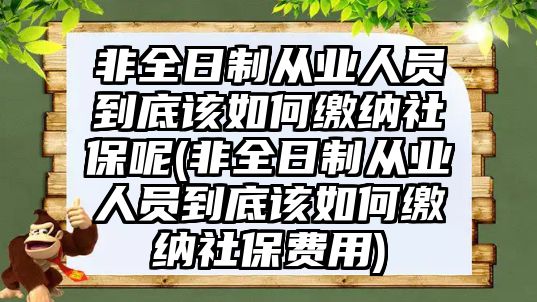 非全日制從業(yè)人員到底該如何繳納社保呢(非全日制從業(yè)人員到底該如何繳納社保費(fèi)用)