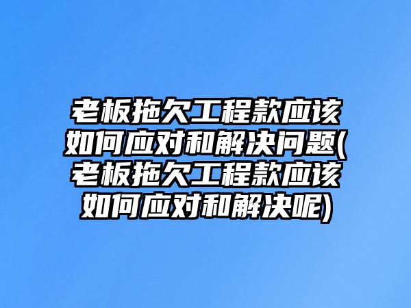 老板拖欠工程款應(yīng)該如何應(yīng)對和解決問題(老板拖欠工程款應(yīng)該如何應(yīng)對和解決呢)