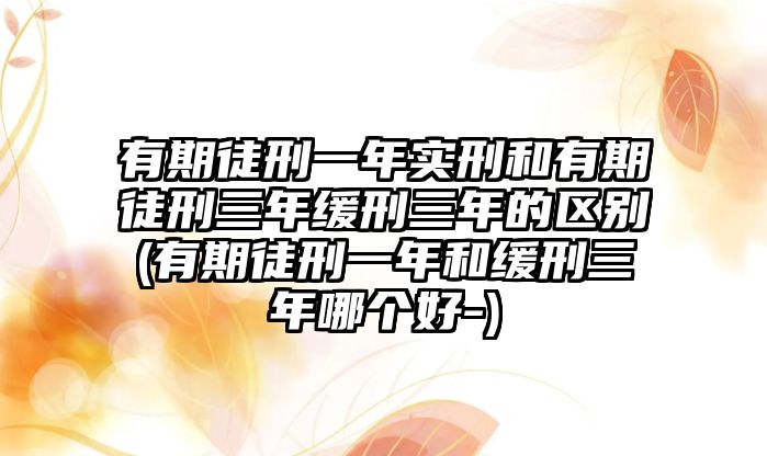 有期徒刑一年實刑和有期徒刑三年緩刑三年的區別(有期徒刑一年和緩刑三年哪個好-)