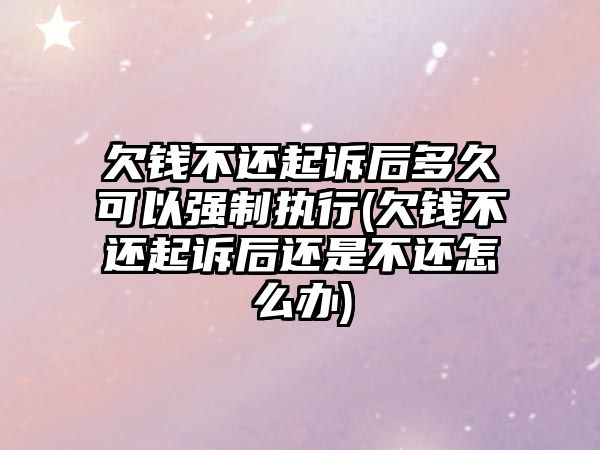 欠錢不還起訴后多久可以強(qiáng)制執(zhí)行(欠錢不還起訴后還是不還怎么辦)