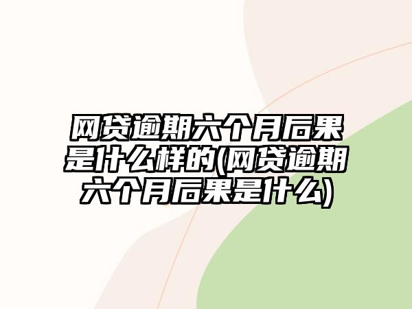 網貸逾期六個月后果是什么樣的(網貸逾期六個月后果是什么)