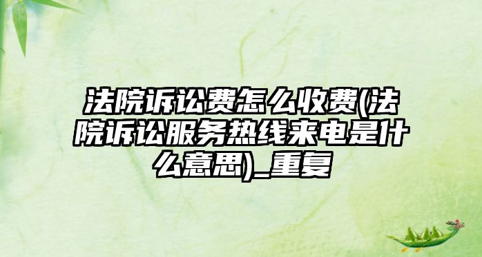 法院訴訟費怎么收費(法院訴訟服務熱線來電是什么意思)_重復