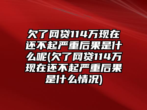 欠了網貸114萬現在還不起嚴重后果是什么呢(欠了網貸114萬現在還不起嚴重后果是什么情況)