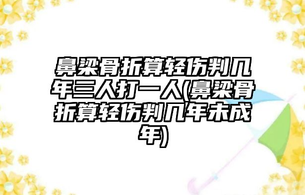 鼻梁骨折算輕傷判幾年三人打一人(鼻梁骨折算輕傷判幾年未成年)