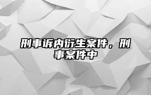 刑事訴內衍生案件，刑事案件中