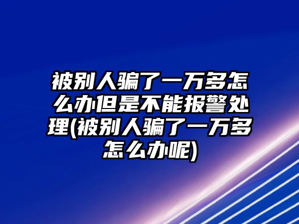 被別人騙了一萬(wàn)多怎么辦但是不能報(bào)警處理(被別人騙了一萬(wàn)多怎么辦呢)