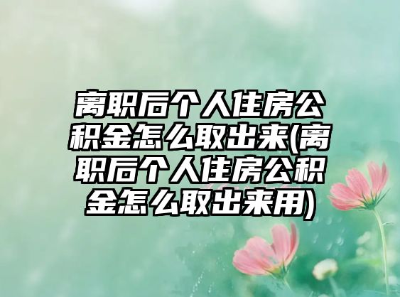 離職后個人住房公積金怎么取出來(離職后個人住房公積金怎么取出來用)