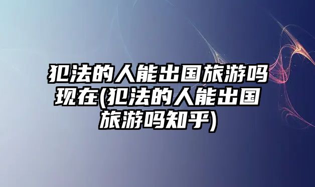 犯法的人能出國旅游嗎現(xiàn)在(犯法的人能出國旅游嗎知乎)