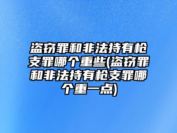 盜竊罪和非法持有槍支罪哪個(gè)重些(盜竊罪和非法持有槍支罪哪個(gè)重一點(diǎn))