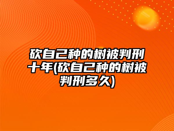 砍自己種的樹被判刑十年(砍自己種的樹被判刑多久)