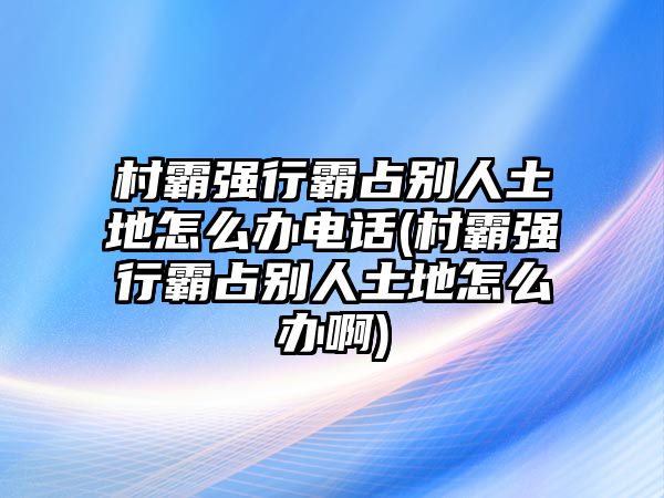 村霸強(qiáng)行霸占別人土地怎么辦電話(村霸強(qiáng)行霸占別人土地怎么辦啊)