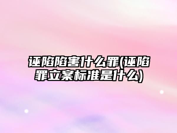 誣陷陷害什么罪(誣陷罪立案標準是什么)